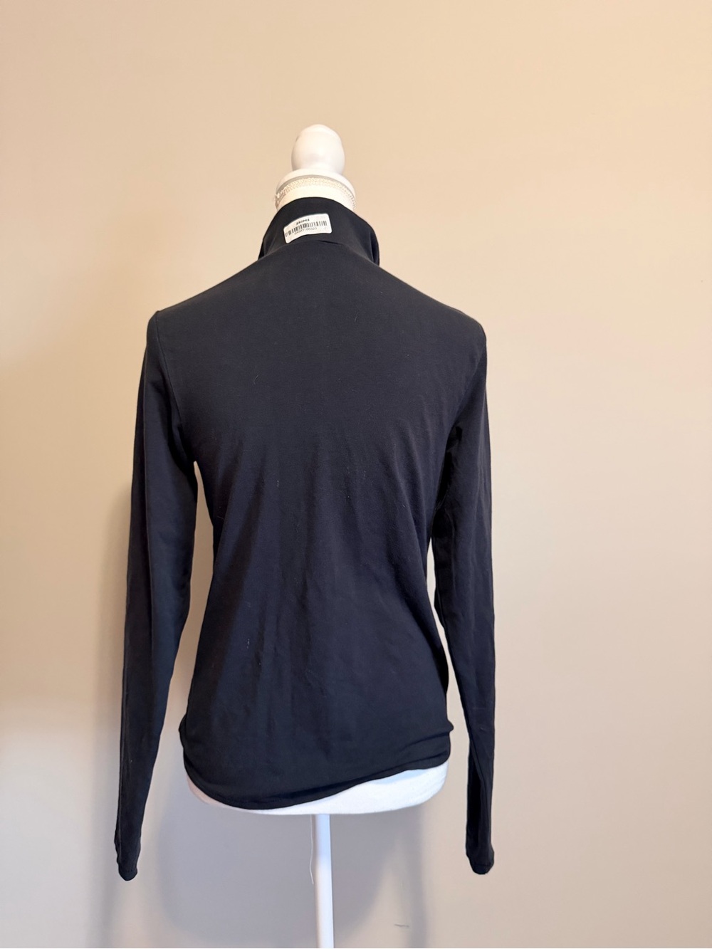 SKIMS Black Half Zip Pullover long sleeve Top Size XL Stretch Mock Neck NWOT - Picture 3 of 7